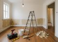 Modern living room with new furniture and updated lighting after interior renovations