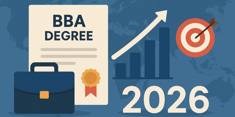 Business students collaborating on a project to enhance career readiness with a BBA degree