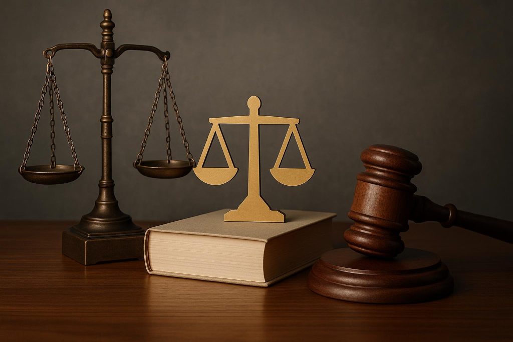 Scales of justice symbolizing legal ethics and the responsibilities of in-house counsel