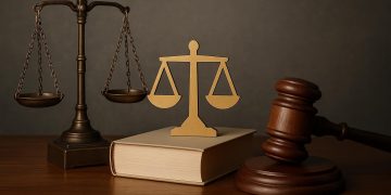 Scales of justice symbolizing legal ethics and the responsibilities of in-house counsel