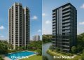 Chuan Park vs River Modern: 2-bedroom apartment investment comparison with exterior views
