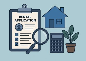 Rental application forms and documents on a desk, representing tenant evaluation process