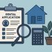 Rental application forms and documents on a desk, representing tenant evaluation process