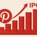 Pinterest logo with stock market growth chart illustrating its path to a successful IPO