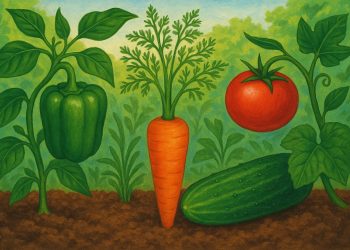 Assorted easy-to-grow vegetables in a garden bed, ideal for beginner gardeners