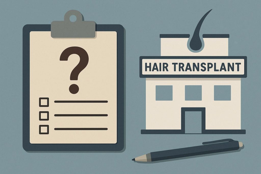 Hair transplant consultation with doctor discussing options at a modern medical clinic